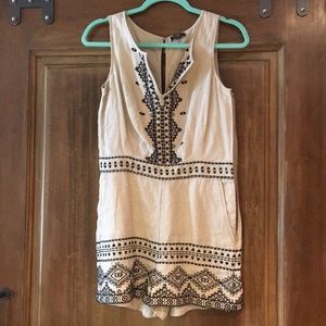ANN TAYLOR LOFT Cream and black romper